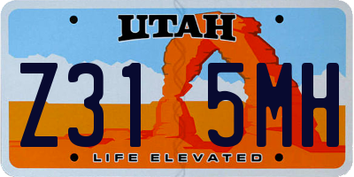 UT license plate Z315MH