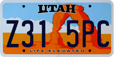 UT license plate Z315PC