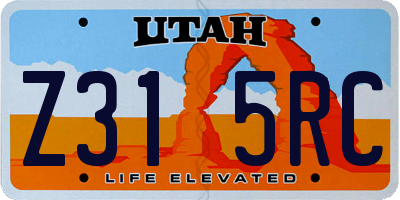 UT license plate Z315RC