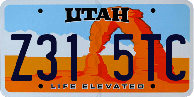 UT license plate Z315TC