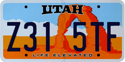 UT license plate Z315TF