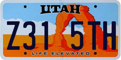 UT license plate Z315TH