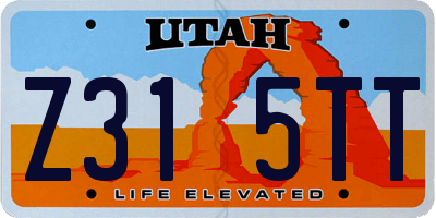 UT license plate Z315TT