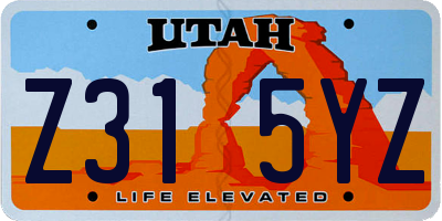 UT license plate Z315YZ