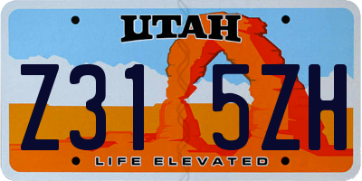 UT license plate Z315ZH