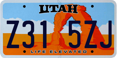UT license plate Z315ZJ