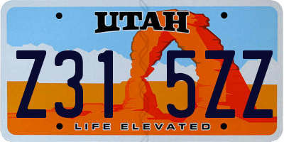 UT license plate Z315ZZ