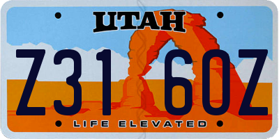 UT license plate Z316OZ