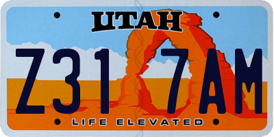 UT license plate Z317AM