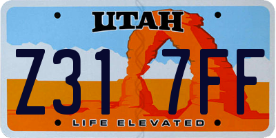 UT license plate Z317FF