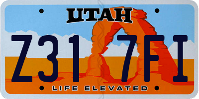 UT license plate Z317FI