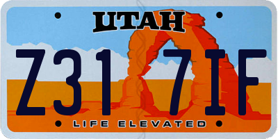UT license plate Z317IF