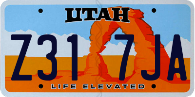UT license plate Z317JA