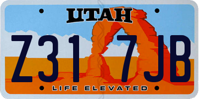 UT license plate Z317JB
