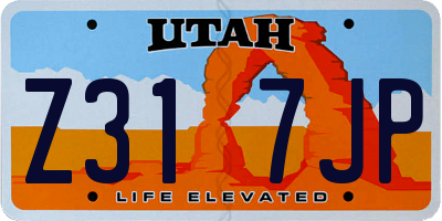 UT license plate Z317JP