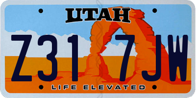 UT license plate Z317JW