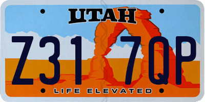 UT license plate Z317QP
