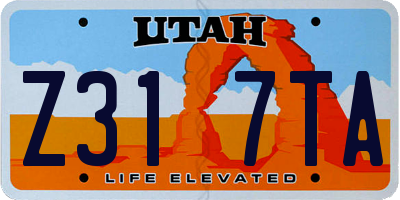 UT license plate Z317TA