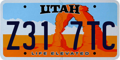 UT license plate Z317TC