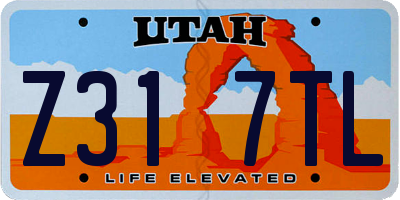 UT license plate Z317TL