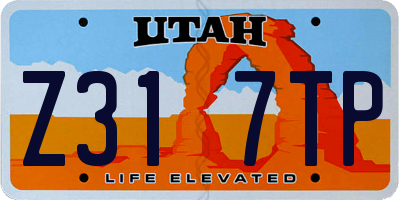 UT license plate Z317TP