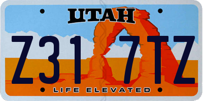 UT license plate Z317TZ