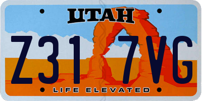 UT license plate Z317VG