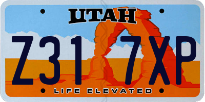 UT license plate Z317XP