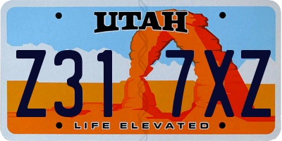 UT license plate Z317XZ