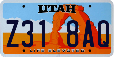 UT license plate Z318AQ
