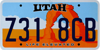 UT license plate Z318CB