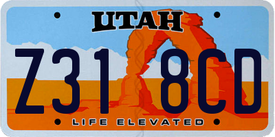 UT license plate Z318CD