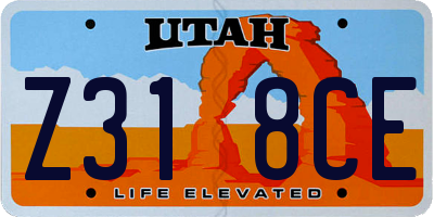 UT license plate Z318CE