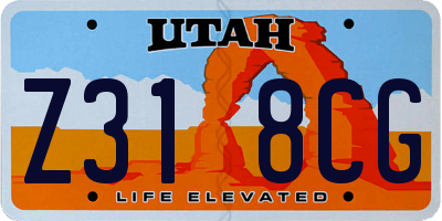 UT license plate Z318CG