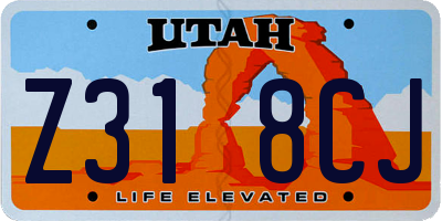 UT license plate Z318CJ
