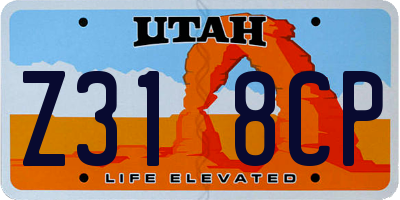 UT license plate Z318CP