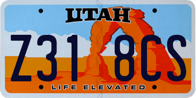 UT license plate Z318CS