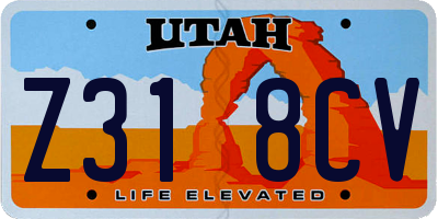 UT license plate Z318CV