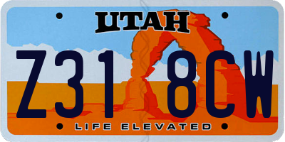 UT license plate Z318CW