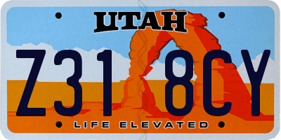 UT license plate Z318CY