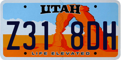 UT license plate Z318DH