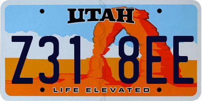 UT license plate Z318EE