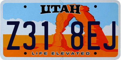 UT license plate Z318EJ