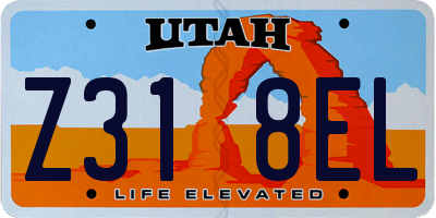 UT license plate Z318EL