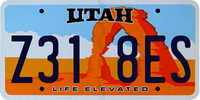 UT license plate Z318ES