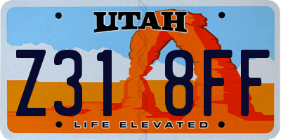UT license plate Z318FF