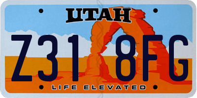 UT license plate Z318FG