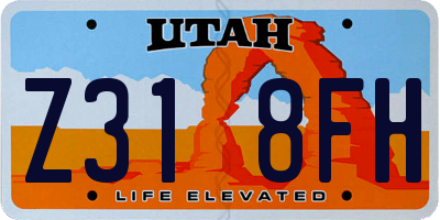 UT license plate Z318FH