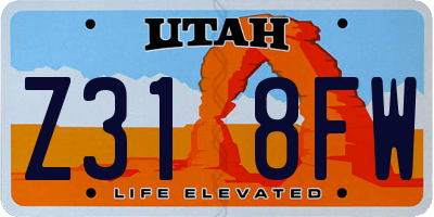 UT license plate Z318FW
