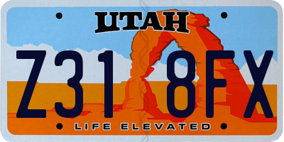UT license plate Z318FX